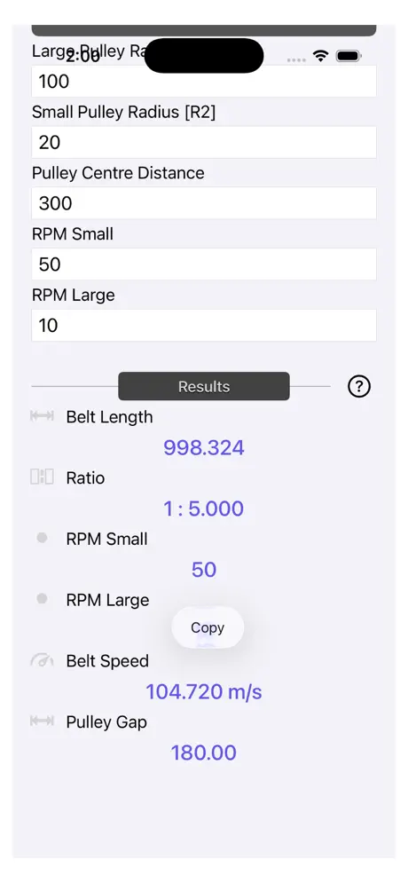 Pulley_Calculator iOS App Screenshot 4