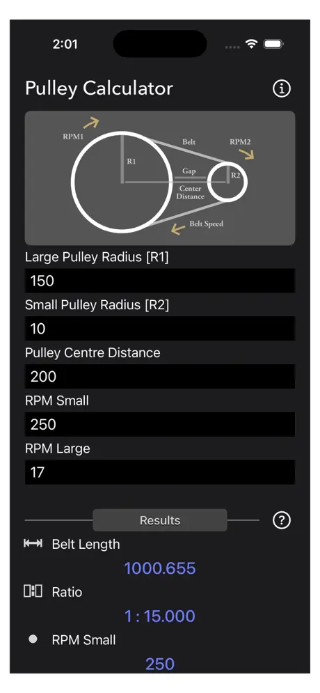 Pulley_Calculator iOS App Screenshot 6