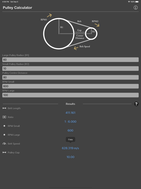 Pulley_Calculator iPadOS App Screenshot 10