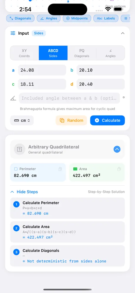 Quadrilateral_Calculator iOS App Screenshot 5
