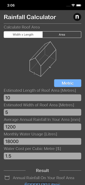 Rainfall Calculator iOS App for iPhone and iPad