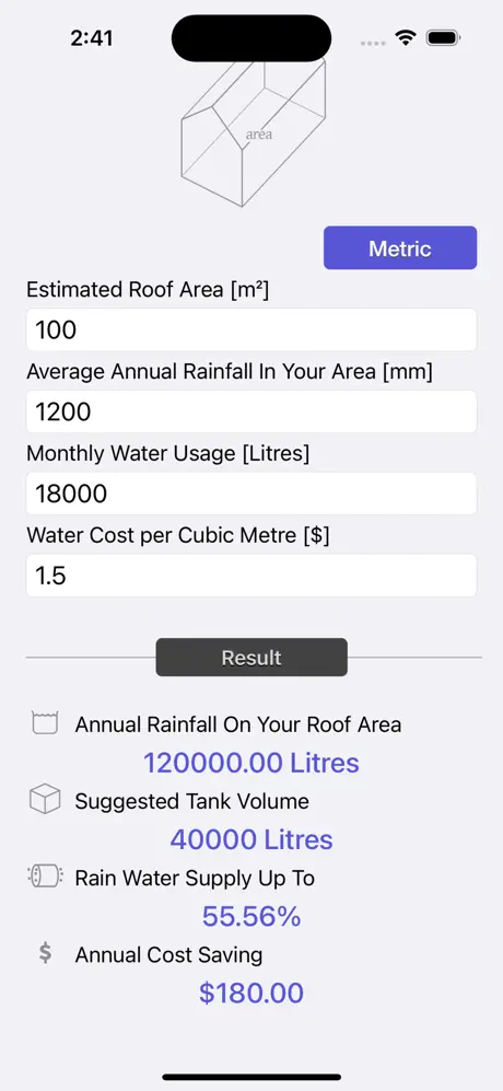 Rainfall_Calculator iOS App Screenshot 5