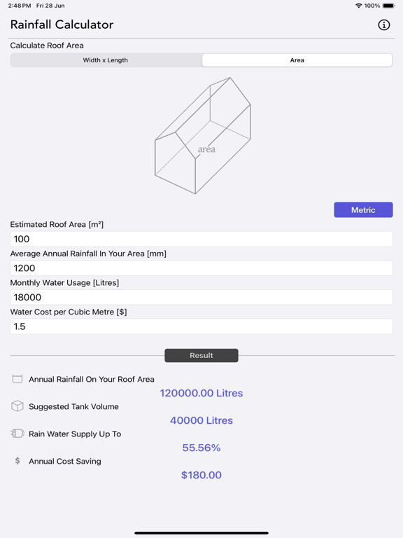 Rainfall_Calculator iPadOS App Screenshot 10