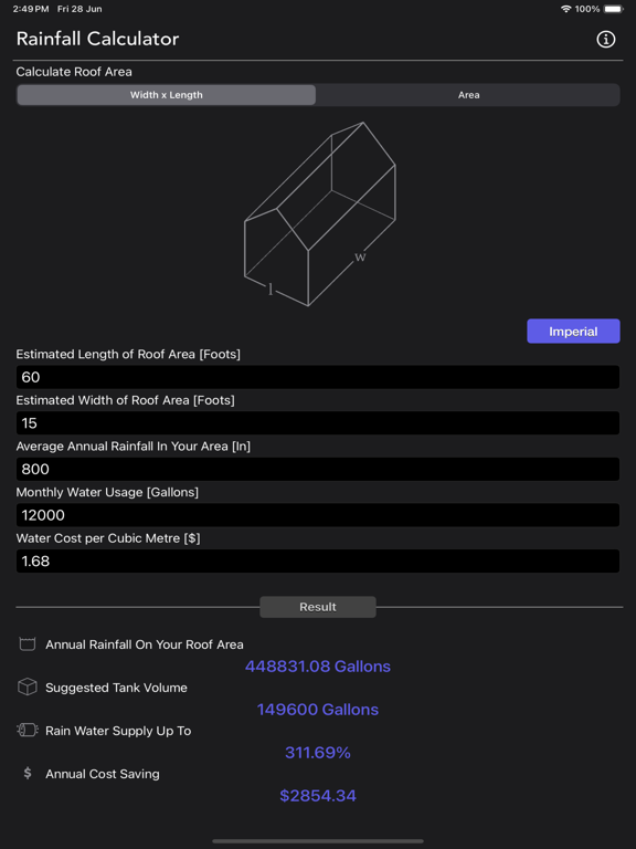 Rainfall_Calculator iPadOS App Screenshot 5