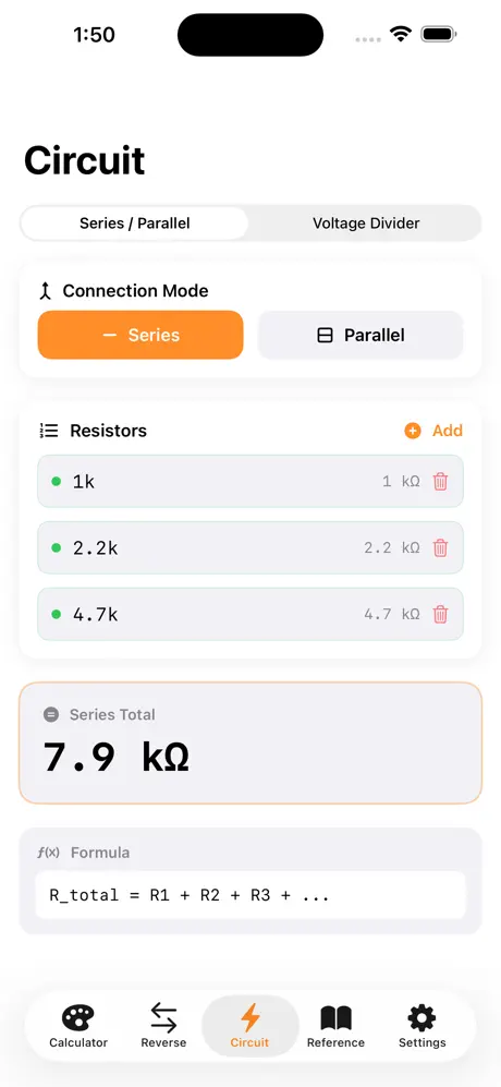 Resistor_Plus iOS App Screenshot 4