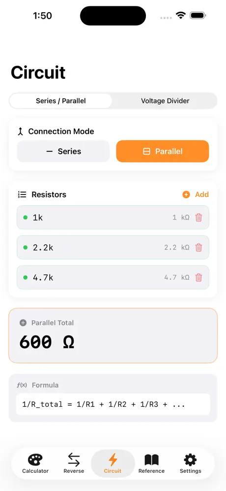Resistor_Plus iOS App Screenshot 5
