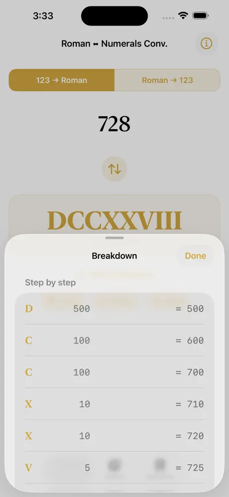 Roman_Numerals_Converter_Plus iOS App Screenshot 2