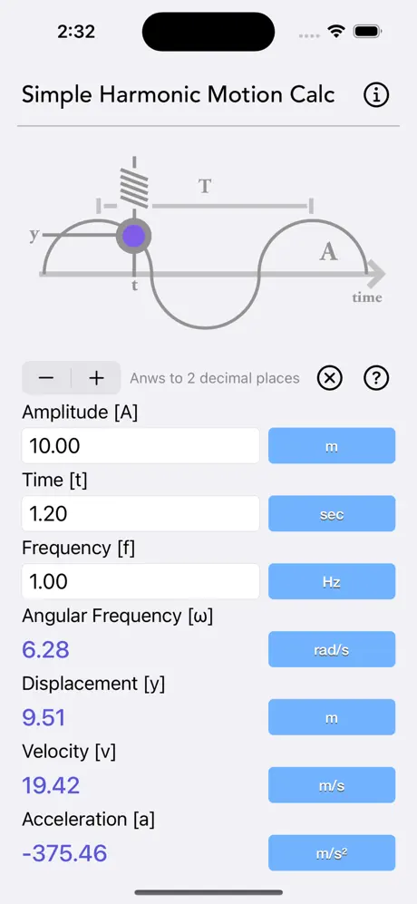 Simple_Harmonic_Motion_Calc iOS App Screenshot 5