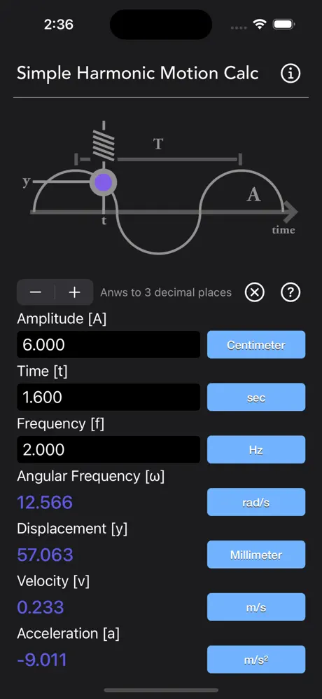 Simple_Harmonic_Motion_Calc iOS App Screenshot 6