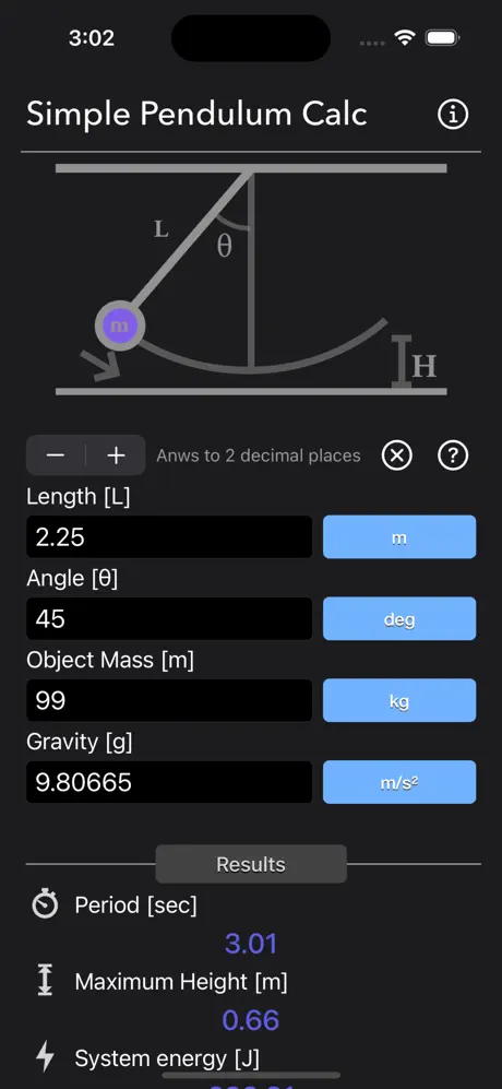 Simple_Pendulum_Calculator iOS App Screenshot 6