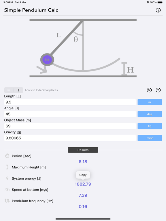 Simple_Pendulum_Calculator iPadOS App Screenshot 4