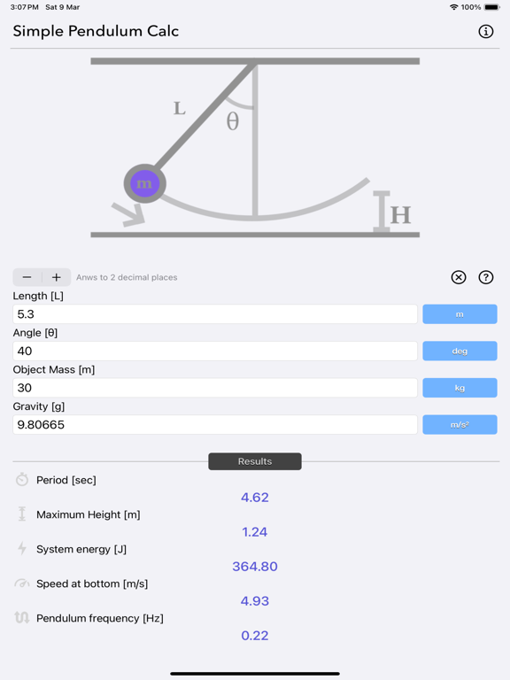 Simple_Pendulum_Calculator iPadOS App Screenshot 5