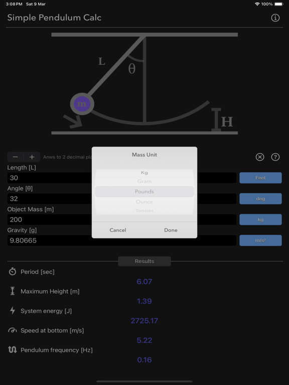 Simple_Pendulum_Calculator iPadOS App Screenshot 7