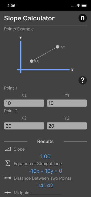 Slope Calculator Plus iOS App for iPhone and iPad