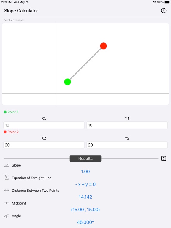 Slope_Calculator_Plus iPadOS App Screenshot 1
