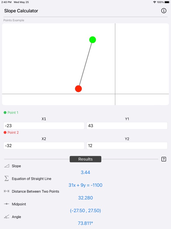 Slope_Calculator_Plus iPadOS App Screenshot 2