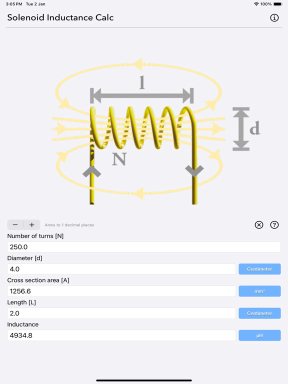 Solenoid_Inductance_Calculator iPadOS App Screenshot 3