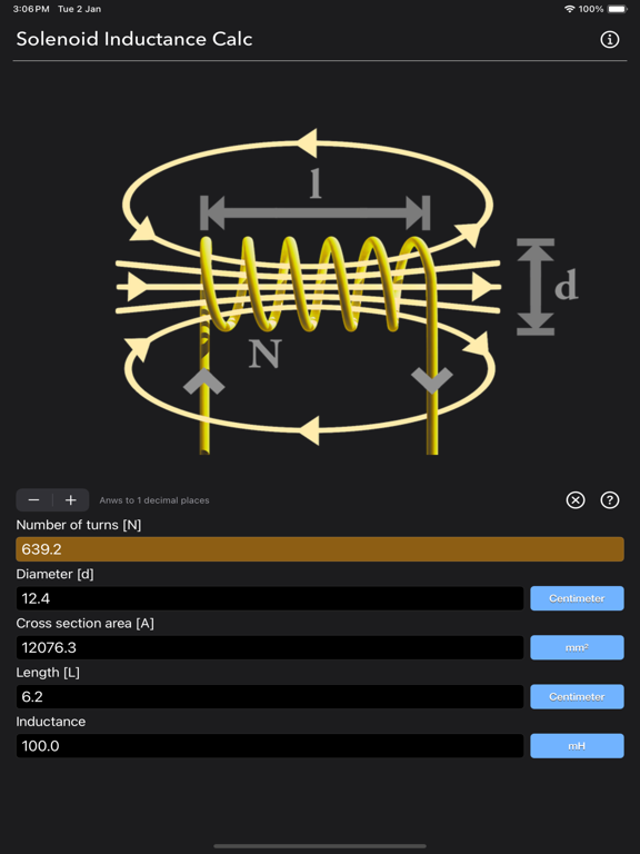 Solenoid_Inductance_Calculator iPadOS App Screenshot 6