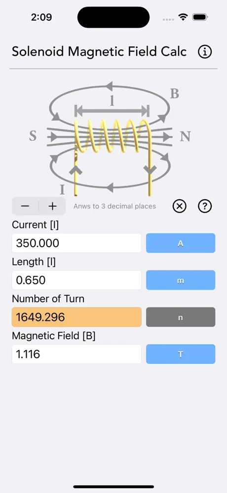 Solenoid_Magnetic_Field_Calc iOS App Screenshot 3