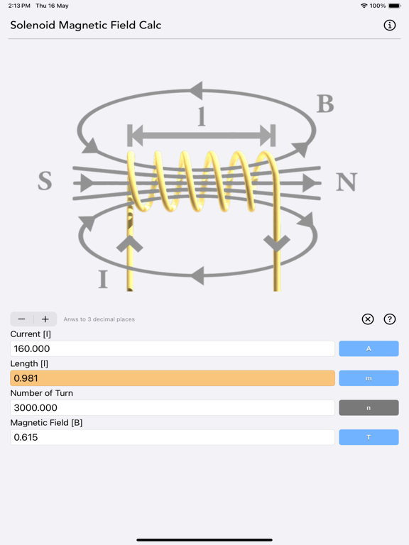 Solenoid_Magnetic_Field_Calc iPadOS App Screenshot 3