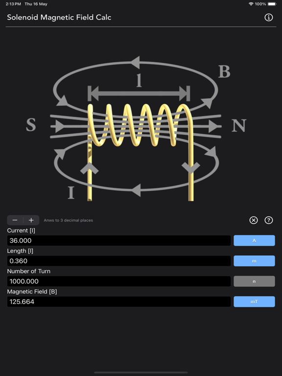 Solenoid_Magnetic_Field_Calc iPadOS App Screenshot 7