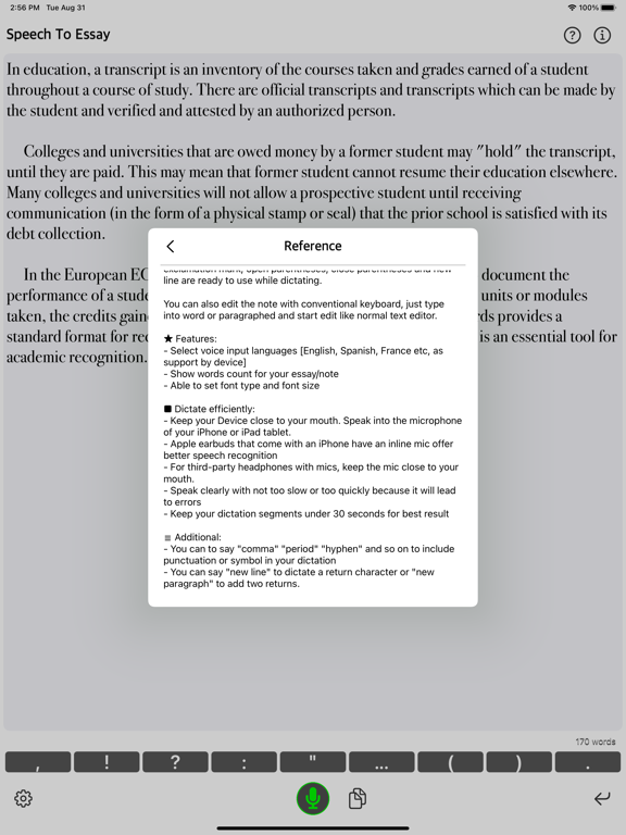 Speech_To_Essay iPadOS App Screenshot 5