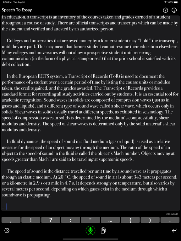 Speech_To_Essay iPadOS App Screenshot 8