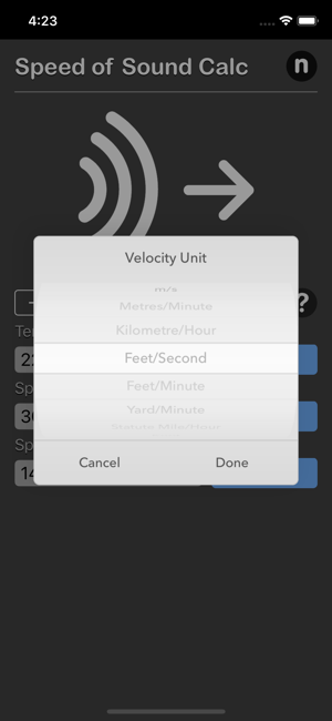 Speed of Sound Calculator iOS App for iPhone and iPad