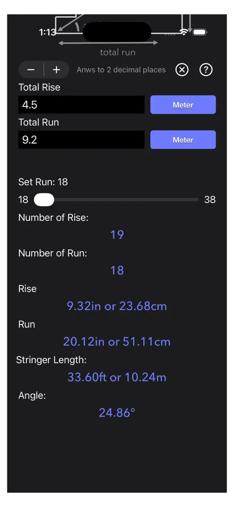 Stair_Calculator_Plus iOS App Screenshot 2