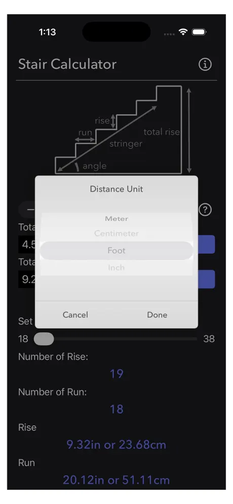 Stair_Calculator_Plus iOS App Screenshot 3