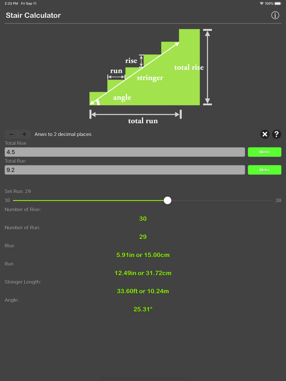 Stair_Calculator_Plus iPadOS App Screenshot 2