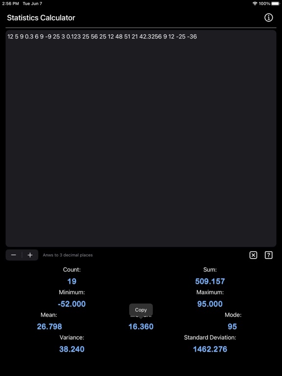 Statistics_Calculator_Plus iPadOS App Screenshot 7