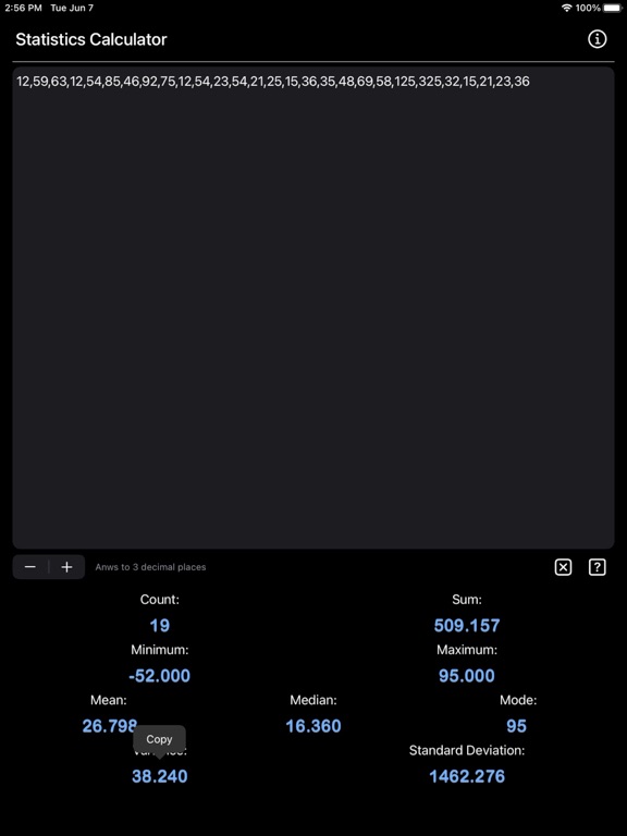 Statistics_Calculator_Plus iPadOS App Screenshot 8