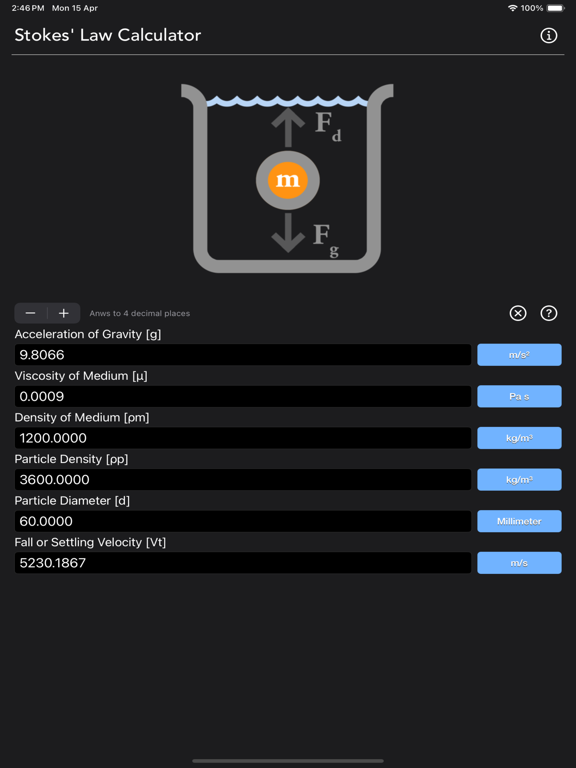 Stokes_Law_Calculator iPadOS App Screenshot 7