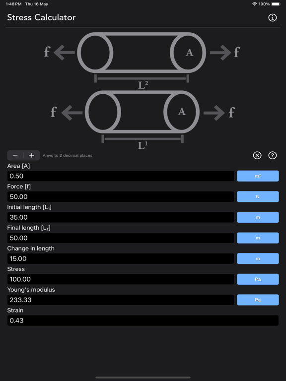 Stress_Strain_Calculator iPadOS App Screenshot 10