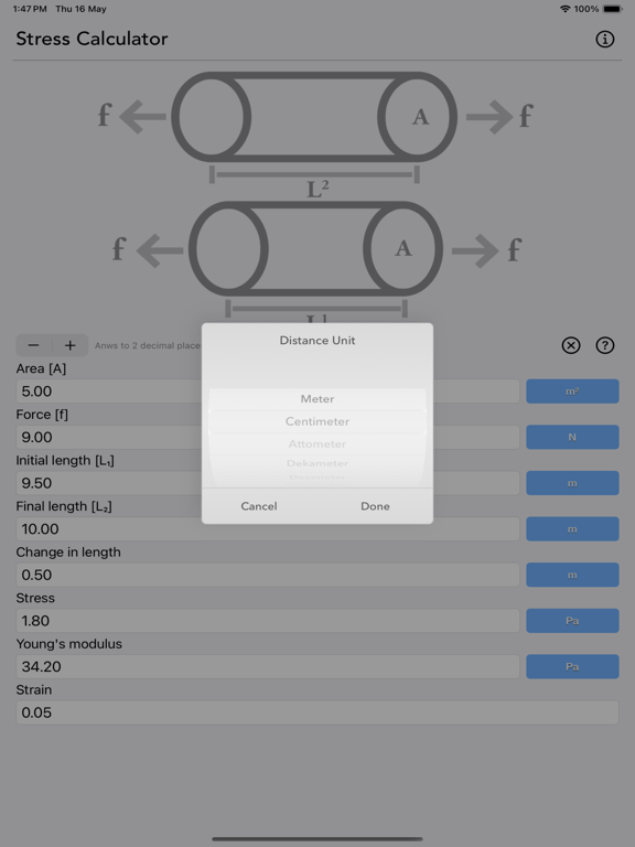 Stress_Strain_Calculator iPadOS App Screenshot 2