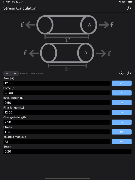 Stress_Strain_Calculator iPadOS App Screenshot 6
