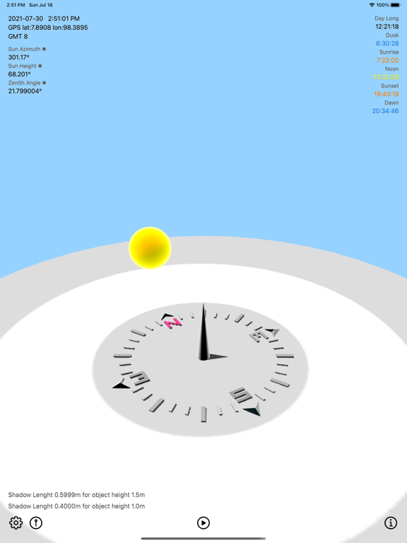 Sun_Calculator iPadOS App Screenshot 1