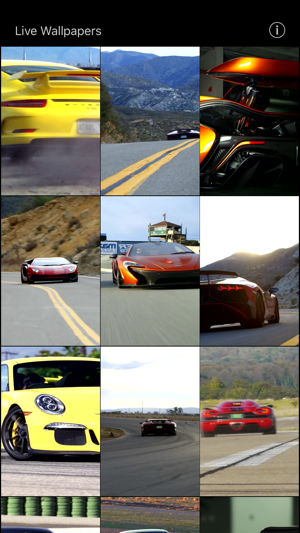 Supercars Live Wallpapers iOS App for iPhone and iPad