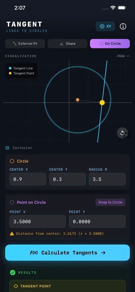 Tangent_Lines_to_Circles_Calc iOS App Screenshot 4