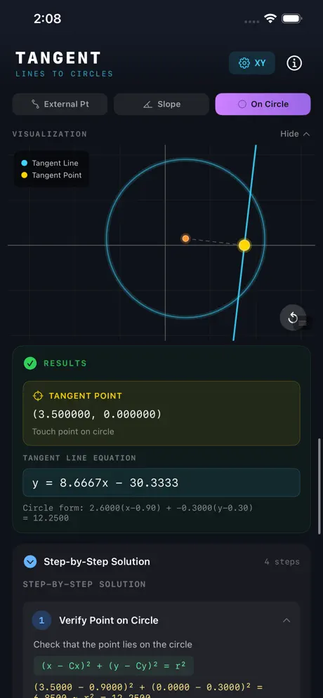 Tangent_Lines_to_Circles_Calc iOS App Screenshot 5
