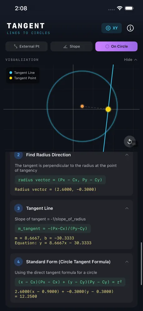 Tangent_Lines_to_Circles_Calc iOS App Screenshot 6
