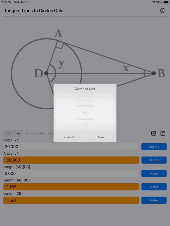Tangent_Lines_to_Circles_Calc iPadOS App Screenshot 2