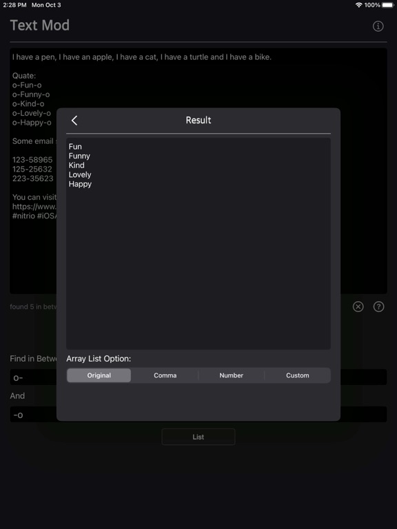Text_Mod iPadOS App Screenshot 2