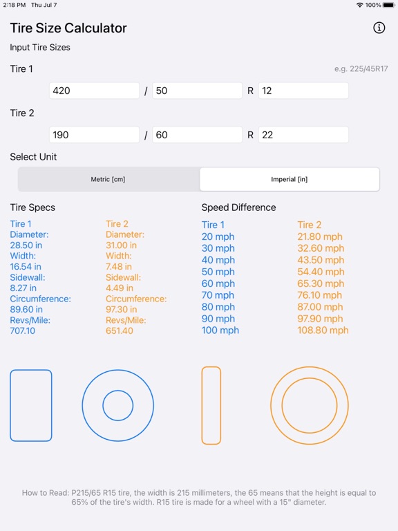Tire_Size_Calculator_Plus iPadOS App Screenshot 8