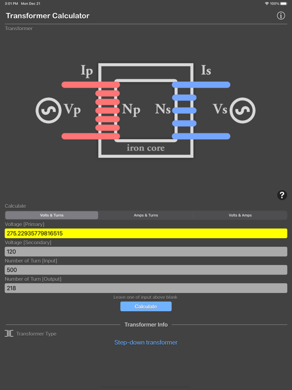 Transformer_Calculator_Plus iPadOS App Screenshot 4