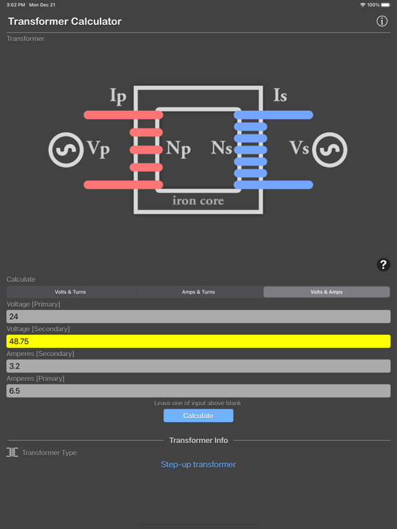 Transformer_Calculator_Plus iPadOS App Screenshot 8