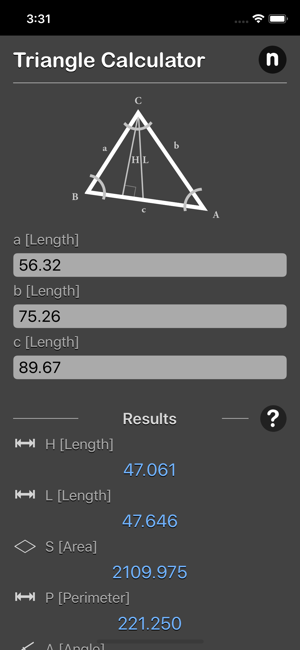 Triangle Calculator Plus iOS Apps for iPhone and iPad | Nitrio