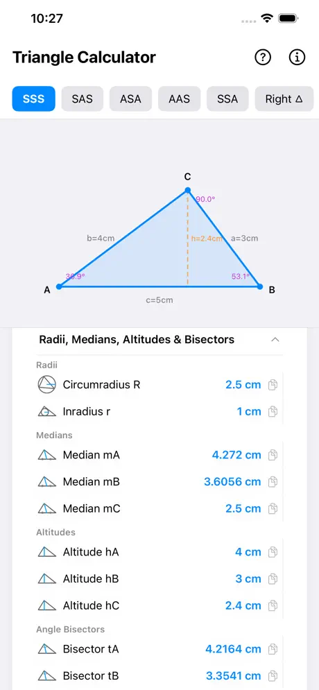 Triangle_Calculator_Plus iOS App Screenshot 3