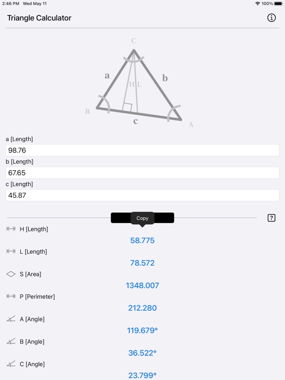 Triangle_Calculator_Plus iPadOS App Screenshot 9